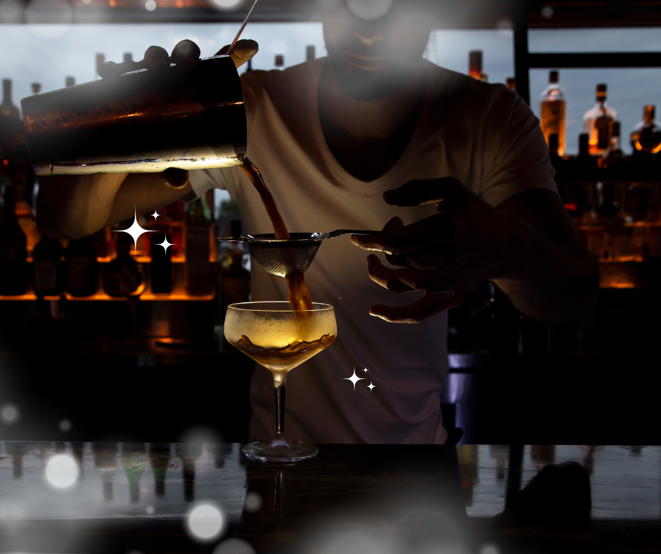 mixology class edutainment experience pouring a cocktail